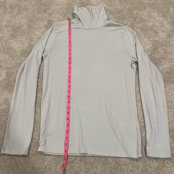 Madewell Women's Lightweight Turtleneck Ribbed Light Blue Size Large - Picture 3 of 9